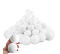 MORAINJAY 35 Pièces Boules de Neige Artificielle,5CM Noël Boules de Neige Blanches pour Bataille de Boules de Neige en Intérieur,Balles en Peluche Douce,Ornements Arbre de Noël