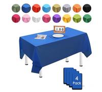 MORAINJAY 4 Pièces Bleu Foncé Nappes Jetables,137x274cm Nappe de Table Rectangulaire, Nappes Imperméables pour Anniversaire,Picnic,Exterieur,Jardin,Mariage, Noël