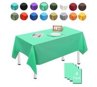 MORAINJAY 4 Pièces Vert Clair Nappes Jetables,137x274cm Nappe de Table Rectangulaire,Nappes Imperméables pour Anniversaire,Picnic,Exterieur,Jardin,Mariage, Noël