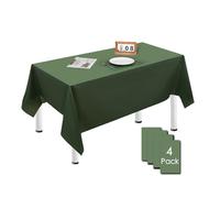 MORAINJAY 4 Pièces Vert Foncé Nappes Jetables,137x274cm Nappe de Table Rectangulaire,Nappes Imperméables pour Anniversaire,Picnic,Exterieur,Jardin,Mariage, Noël