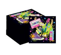 MORAINJAY 40 Serviettes en Papier Thème Années 90 33x33cm, Serviettes de Table Rétro Hip-Hop pour Fête Anniversaire Adolescent et Adulte, Déco de Table Fête