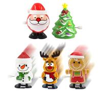 MORAINJAY 5 Pièces Jouets à Remonter Noël,Noël Clockwork Mini Jouets Cadeaux Noël Wind Up Jouets pour Enfants,Bonhomme de Neige Renne Jouet pour Enfants Secret Santa Party Sac Cadeau pour Noël Décor
