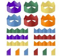 MORAINJAY 90 Chapeaux Couronnes en Papier Fin, Couronnes en Papier Multicolores pour Fêtes de Noël, Accessoires de Crackers de Noël, Anniversaire et Mariage