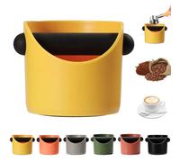 MORAINJAY Coffee Knock Box,Boîtes à Marc de Café Réutilisables avec Barre de Frappe Amovible pour Cuisine,Bureau,Restaurant et Bar (Jaune)