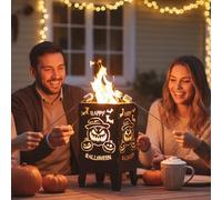 MORAINJAY Décoration Halloween Citrouille pour Foyer, Panier à Feu en Acier Corten Amovible pour Table, Jardin, Terrasse Extérieur, Créez Une Ambiance Feu de Camp pour Vos Soirées Halloween