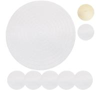 MORAINJAY Lot de 6 Sets de Table Or,38CM PVC Set de Table Rond élégants,Antidérapant|Résiste Chaleur|Lavable Pad de Table Décoration pour Cuisine Restaurant Table à Manger(ST047TJ)
