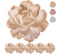 MORAINJAY Lot de 6 Sets de Table Or,38CM PVC Set de Table Rond élégants,Antidérapant|Résiste Chaleur|Lavable Pad de Table Décoration pour Cuisine Restaurant Table à Manger(ST110TJ)