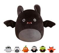 MORAINJAY Peluche Halloween,Chauve-Souris Noire Kawaii Jouet Doudou en Peluche d'halloween,20-25cm Oreiller Doux Idée,Cadeau Collection pour Enfants, Déco Fête d'halloween