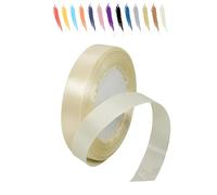 MORAINJAY Ruban satin 15mm ivoire 23m pour mariage nœuds et déco table | Ruban ivoire pour mariage, cadeaux invités, faire-part, décoration de table, fleurs, boîtes et nœuds discrets crème