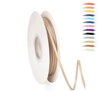 MORAINJAY Ruban satin 3mm Or champagne 95m pour mariage et table de fête | Pour mariage, jubilé, table de fête, cadeaux, menus, faire-part, marque-places et accents dorés doux très discrets