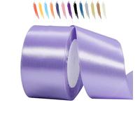 MORAINJAY Ruban satin 50mm Violet clair 23m large pour grands nœuds déco | Pour Halloween, fête, boîtes cadeaux, cadeaux invités, couronnes, nœuds marqués et décoration de table assortis