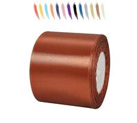 MORAINJAY Ruban satin 75mm Marron 23m extra large pour décor événementiel | Pour emballage rustique, décoration d'automne, style naturel, paniers, grands nœuds et table chaleureuse assortis