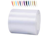 MORAINJAY Ruban Satin Extra Large 100mm Blanc 23m pour Mariage et Table | Pour mariage, cadeaux invités, grandes boîtes cadeau, tables blanches, bouquets et grands noeuds nets très visibles