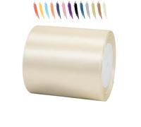 MORAINJAY Ruban Satin Extra Large 100mm Ivoire 23m pour Mariage et Table | Pour mariage, cadeaux invités, tables claires, bouquets, grandes boîtes cadeau et grands noeuds ivoire lumineux