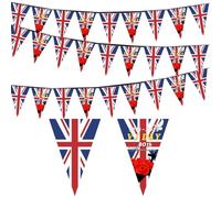 MORAINJAY VJ Day Guirlande de fanions pour 80e anniversaire 2025, Victoire sur le Japon WW2, bannière de célébration pour fête de rue et jardin, 10 m 30 drapeaux