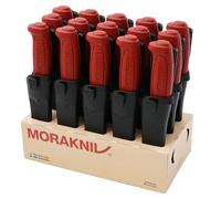 Morakniv Basic 511 C - Couteau Mora avec Fourreau pour l’Artisanat - Lot de 15 - Rouge - Couteau Lame Fixe en Acier au Carbone - 2 mm - Fabriqué en Suède - Pour les Activités en Plein Air