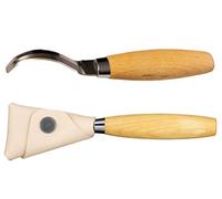 MORAKNIV - Couteau À Bois 164 pour Gauchers - Couteau À Crochet à Simple Tranchant pour Fabriquer Cuillères et Bols - Lame en Acier Inoxydable Suédois - Outil de Sculpture du Bois Fait en Suède