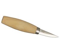 Morakniv WOOD CARVING 120, acier carbone non inoxydable, 3 couches, manche en bouleau huilé, étui plastique