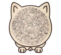 Morandi Lot de 135 casse-têtes en bois en forme de chat coloré en forme de chat - Puzzle en bois en forme d'animal - Puzzle pour amoureux des chats