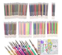 Morandi Lot de 180 recharges de stylos à encre gel métallisée à paillettes pour adultes, livres de coloriage, dessin, gribouillage, artisanat, scrapbooking, journal