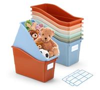 Morandi Lot de 6 boîtes de rangement en plastique pour classes/livres de salle de classe Plusieurs couleurs
