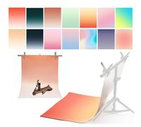 Morandi Lot de 7 feuilles de papier de fond gradué à 14 motifs sans support, double face, imperméable, réutilisable, 34 x 68 cm, fond de table pour maquillage cosmétique