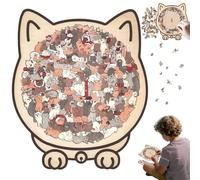 Morandi Puzzle en bois pour chat, 135 pièces, en bois coloré, en forme de chat, cadeau créatif, cadeau pour les amoureux des chats, décoration de la maison