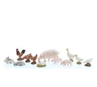 Moranduzzo 12 Animaux de Basse-Cour pour Crèche de 10 cm - Standard 10 - Échelle 1:20 - Santons Indestructibles, Peinture Finition à la Main, Produit Officiel, Made in Italy, Sculpteur M. Landi