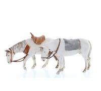 Moranduzzo 2 Chevaux Assortis pour Crèche de 10 Cm Échelle 1:20 - Figurines de Crèche Indestructibles - Peinture Finition à la Main, Produit Officiel, Fabriqué en Italie, Sculpteur M. Landi