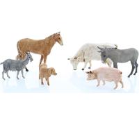Moranduzzo 6 Animaux de Ferme Assortis pour Crèche de 6 cm - Mini 6 - Échelle 1:32 - Statuettes Indestructibles Finition Main, Sculpteur M. Landi, Made in Italy