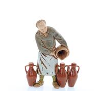 Moranduzzo Aubergiste avec Vin pour Crèche de 10 Cm Échelle 1:20-Figurines de Crèche Indestructibles-Style 700', Peinture Finition à la Main, Produit Officiel, Fabriqué en Italie, Sculpteur M. Landi