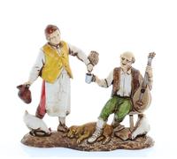 Moranduzzo Aubergiste et Conteur pour Crèche de 8 Cm Échelle 1:22-Figurines de Crèche Indestructibles-Style 700', Peinture Finition à la Main, Produit Officiel, Fabriqué en Italie, Sculpteur M. Landi