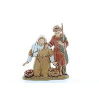 Moranduzzo Berger Agenouillé avec Enfant pour Crèche de 10 cm - Standard 10 - Échelle 1:20 - Figurine Incassable, Finition Manuelle, Sculpteur M. Landi, Made in Italy