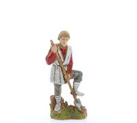 Moranduzzo Berger avec Bêche pour Crèche de 10 Cm Échelle 1:20 - Figurines de Crèche Indestructibles - Style 700', Peinture Finition à la Main, Produit Officiel, Fabriqué en Italie, Sculpteur M. Landi