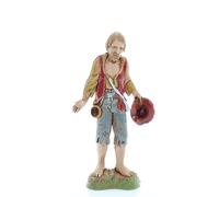 Moranduzzo Berger avec Chapeau à la Main Droite pour Crèche de 10 cm Échelle 1:20 - Hauteur 8,7 cm - Figurine en Résine PVC, Incassable, Style ‘700, Peinte à la Main, Sculpteur M. Landi
