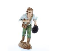 Moranduzzo Berger avec Chapeau à la Main pour Crèche de 12 Cm Échelle 1:15-Figurines Indestructibles-Style 700',Peinture Finition à la Main,Produit Officiel,Fabriqué en Italie,Sculpteur M. Landi