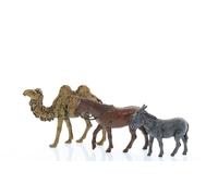 Moranduzzo Chameau, Cheval et Âne pour Crèche de 6 Cm Échelle 1:32 - Figurines de Crèche Indestructibles - Peinture Finition à la Main, Produit Officiel, Fabriqué en Italie, Sculpteur M. Landi
