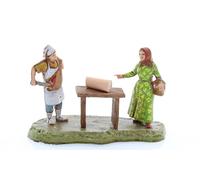Moranduzzo Charcutier pour Crèche de 6 cm Échelle 1:32 - Mini 6 - Figurine Incassable, Style XVIIIe Siècle, Peinte à la Main, Sculpteur M. Landi, Made in Italy