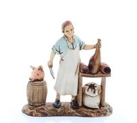 Moranduzzo Charcutier pour Crèche de 8 cm - Compact 8 - Échelle 1:22 - Statuette Indestructible, Peinte à la Main, Style XVIIIe, Made in Italy, Sculpteur M. Landi
