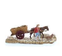 Moranduzzo Charretier pour Crèche de 6 Cm Échelle 1:32 - Figurine Incassable, Style XVIIIe Siècle, Peinte à la Main, Sculpteur M. Landi, Made in Italy