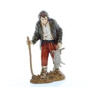 Moranduzzo Chasseur avec Lièvre pour Crèche de 12 Cm Échelle 1:15-Figurines de Crèche Indestructibles-Style 700', Peinture Finition à la Main, Produit Officiel, Fabriqué en Italie, Sculpteur M. Landi