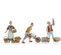 Moranduzzo de 3 Bergers Napolitains pour Crèche de 10 Cm Échelle 1:20-Figurines de Crèche Indestructibles-Style 700',Peinture Finition à la Main,Produit Officiel,Fabriqué en Italie,Sculpteur M. Landi