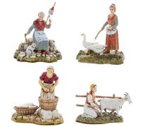 Moranduzzo de 4 Métiers de Femmes pour Crèche de 10 Cm Échelle 1:20-Figurines de Crèche Indestructibles-Style 700',Peinture Finition à la Main,Produit Officiel,Fabriqué en Italie,Sculpteur M. Landi