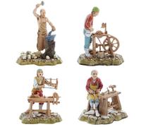 Moranduzzo de 4 Métiers Napolitains pour Crèche de 10 Cm Échelle 1:20-Figurines de Crèche Indestructibles-Style 700',Peinture Finition à la Main,Produit Officiel,Fabriqué en Italie,Sculpteur M. Landi