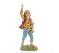Moranduzzo Enfant avec Doigt Levé pour Crèche de 10 Cm Échelle 1:20-Figurines de Crèche Indestructibles-Style 700',Peinture Finition à la Main,Produit Officiel,Fabriqué en Italie,Sculpteur M. Landi