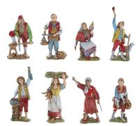 Moranduzzo Ensemble 8 Métiers pour Crèche de 8 Cm Échelle 1:22 - Figurines de Crèche Indestructibles - Style 700', Peinture Finition à la Main, Produit Officiel, Fabriqué en Italie, Sculpteur M. Landi