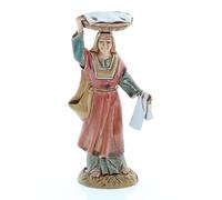 Moranduzzo Femme avec Panier pour Crèche de 10 cm - Standard 10 - Figurine Incassable, Style Arabe, Peinture Finition Main, Produit Officiel, Made in Italy, Sculpteur M. Landi