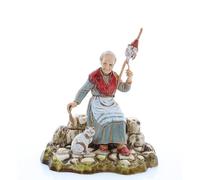 Moranduzzo Fileuse pour Crèche de 10 Cm Échelle 1:20 - Figurines de Crèche Indestructibles - Style 700', Peinture Finition à la Main, Produit Officiel, Fabriqué en Italie, Sculpteur M. Landi