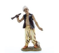 Moranduzzo Flûtiste Oriental pour Crèche de 10 Cm Échelle 1:20 - Figurines de Crèche Indestructibles - Style 700', Peinture Finition à la Main, Produit Officiel, Fabriqué en Italie, Sculpteur M. Landi