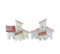 Moranduzzo Groupe Case Set 2 pièces 6,5 x 4 x 7 cm - Maisons rustiques pour crèche miniature, Made in Italy